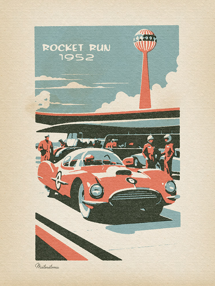 Rocket Run 1952 by Misteratomic